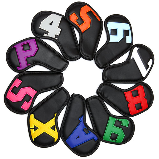 Siranlive Golf Iron Head Covers 9pcs/10pcs (4~9,P ,A ,S，X )  Simple Style Waterproof PU Leather