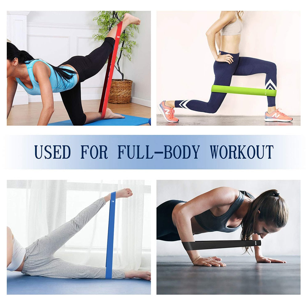Yoga Resistance Bands 5 Colors Resistance Loop Stretching Pilates Fitness Equipment Gym Home Sport Training Workout (5lb- 25lb)