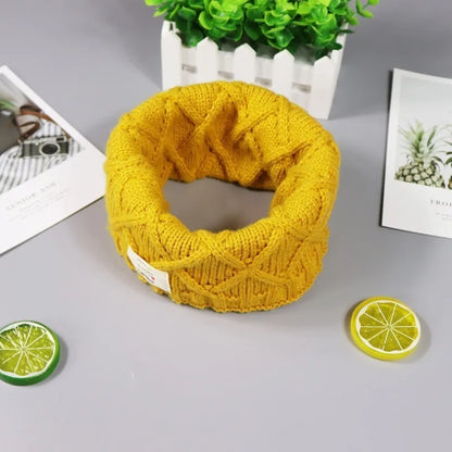 JAMONT Cute Cotton Winter Baby Neck Ring Scarf LICs Children's Girls Boys Knitted Wool O-Scarves for Kids Solid Warm Snood Braga