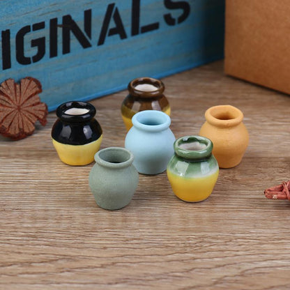 1/2/3/5/7/9pcs/Set Dollhouse Mini Ceramic Porcelain Vase Accessories Doll House Miniatures 1:12 Accessories Decorative Miniature