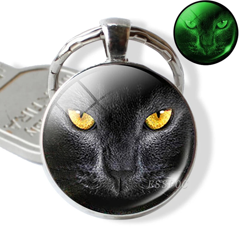 Glow in the Dark Wolf Key Chain Key Rings Holder Luminous Wolf Head Keychain Men Jewelry
