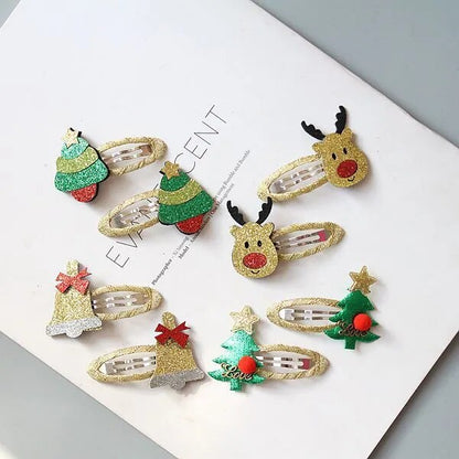 Christmas Hairpin Set Children Hair Accessories Holiday Princess Christmas Hairpin Girl Hair Accessories Side Clip