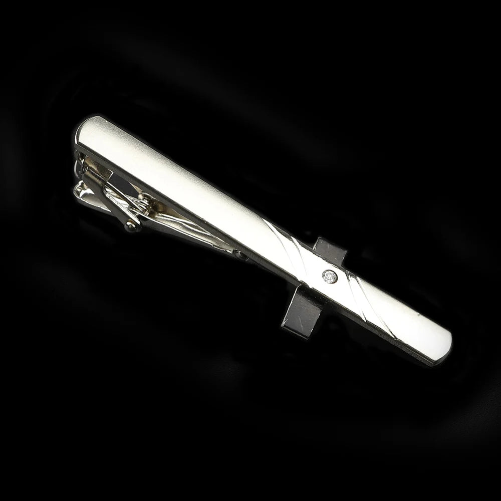 Men's Metal Tie Clip Bright Chrome Stainless Steel Jewelry  Necktie Clips Pin Clasp Clamp Wedding Charm Creative