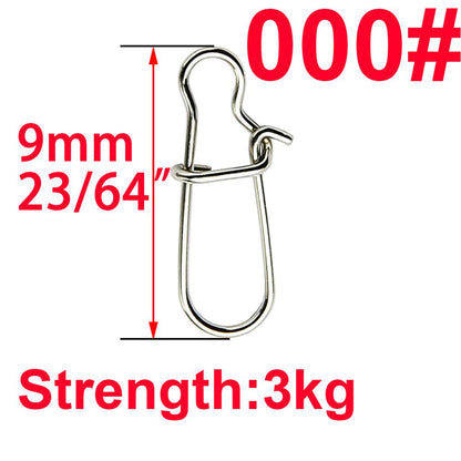 50pcs/Box Stainless Steel Fishing Connector Hooked Snap  Barrel Swivel Hook Lure Carp Tool Accessories Goods for Fishing