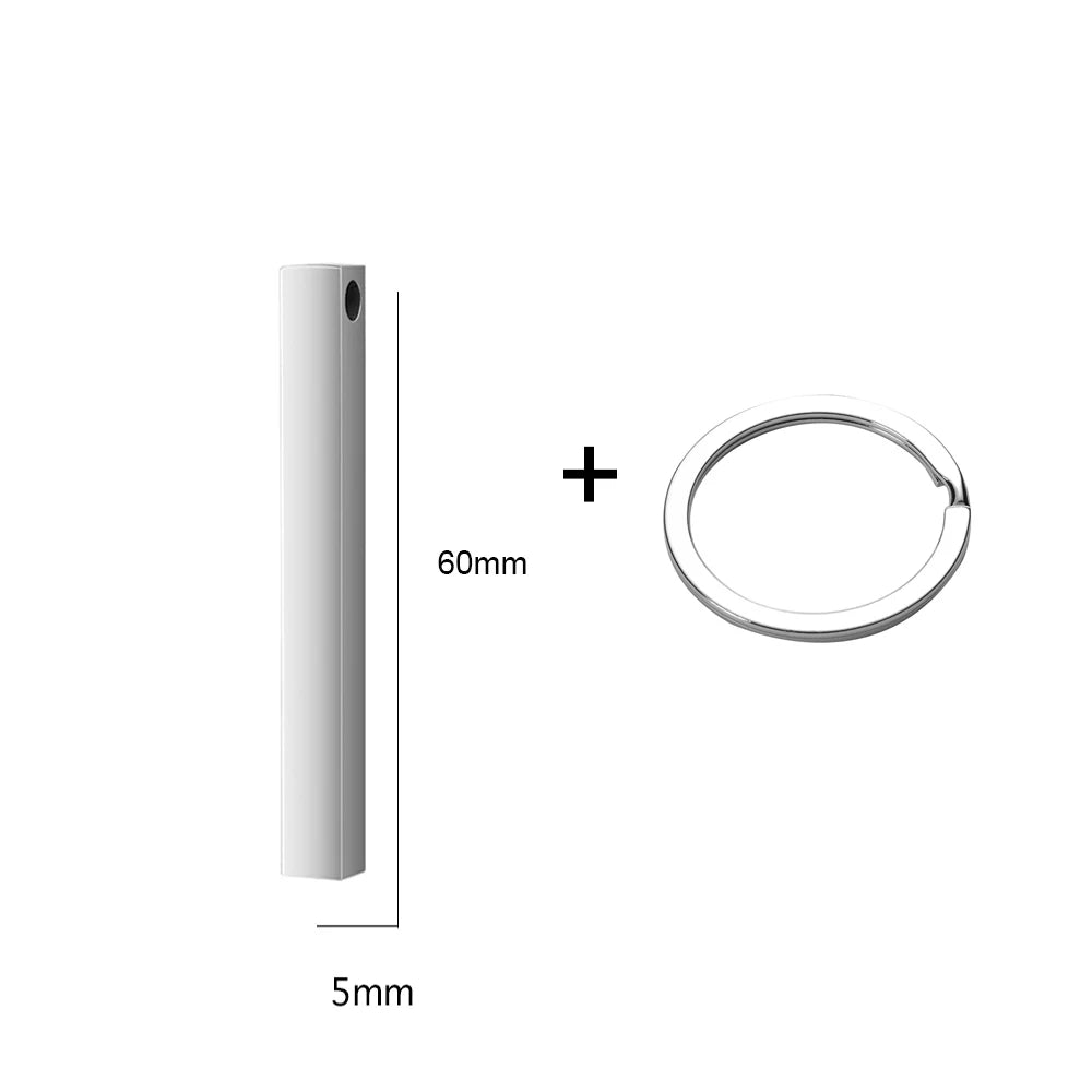 Custom Phone Number Logo Name Keychain Women Men Car Key Ring Laser Engraveing Key Chain Stainless Steel Personalized