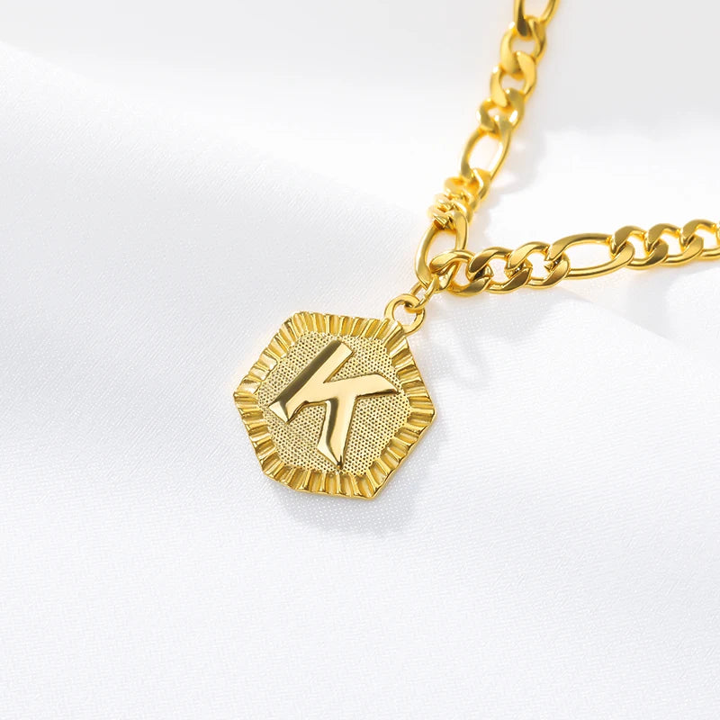 A-Z Initial Letter Anklets for Women Stainless Steel Anklet  21cm + 10cm Figaro Chain Summer Beach Accessories Jewelry