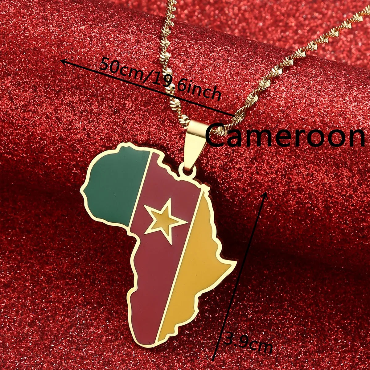 Africa Map Pendant Necklaces Heart African of Maps Jewelry Charms Gold Color Heart Map