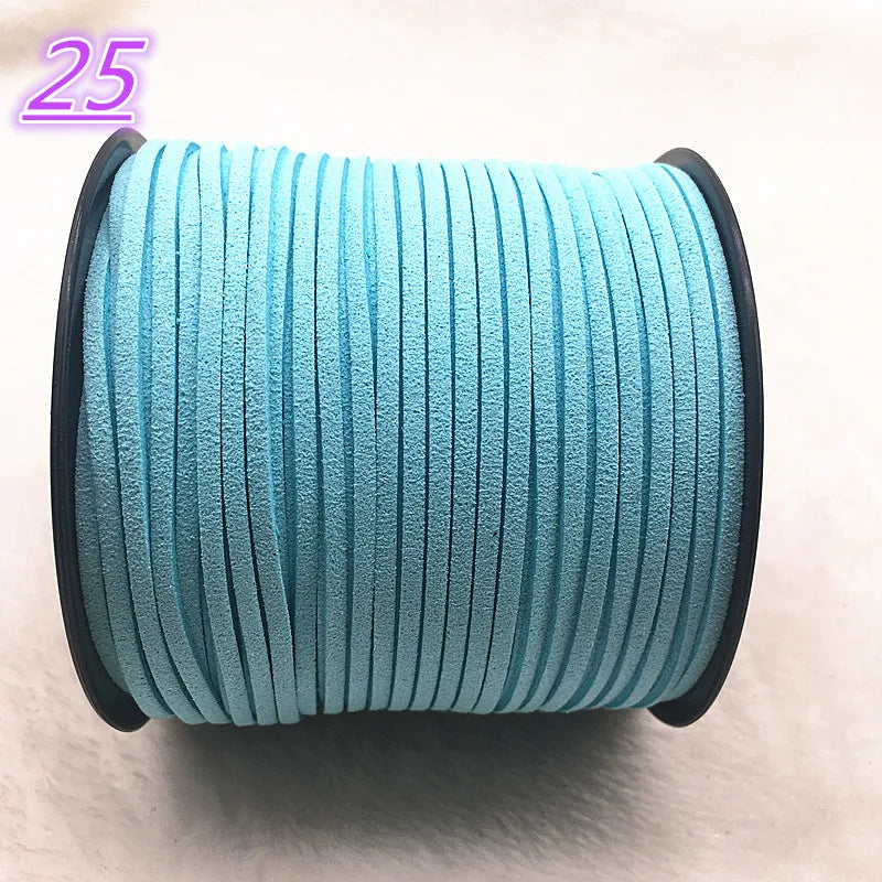 NEW 5yards/Lot 3mm Double Sided Suede Braided Cord Korean Velvet Leather Handmade Beading Bracelet Jewelry String