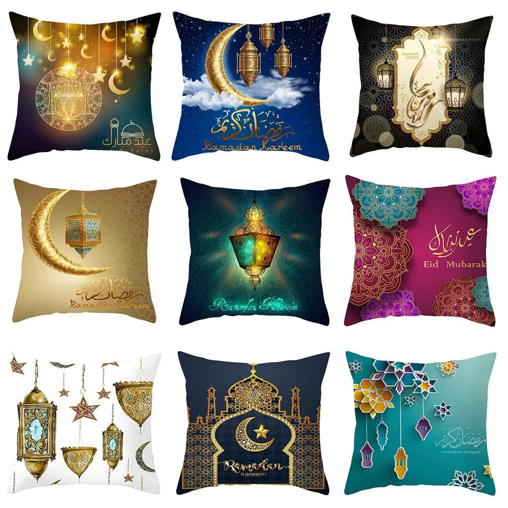 Ramadan MUBARAK Cushion Cover Eid Mubarak Decoration Islamic Muslim Party Favors Islam Eid Al Adha Ramadan Kareem 45x45cm