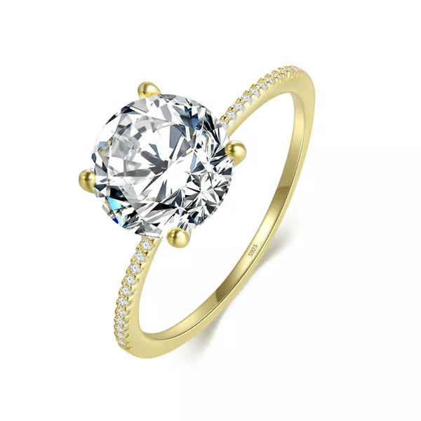 2021 Classic Luxury Real Solid 925 Sterling Silver Ring 3Ct 10 Hearts Arrows Zircon Wedding Jewelry Rings Engagement for Women