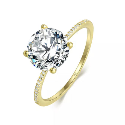 2021 Classic Luxury Real Solid 925 Sterling Silver Ring 3Ct 10 Hearts Arrows Zircon Wedding Jewelry Rings Engagement for Women