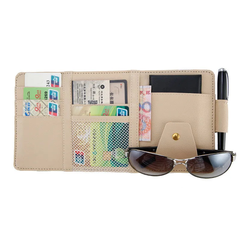Car Styling Visor Organizer Auto Sun Visor Storage Pouch Car Organizer Sunglasses Holder Card Organizer Ticket Pocket Pen Holder