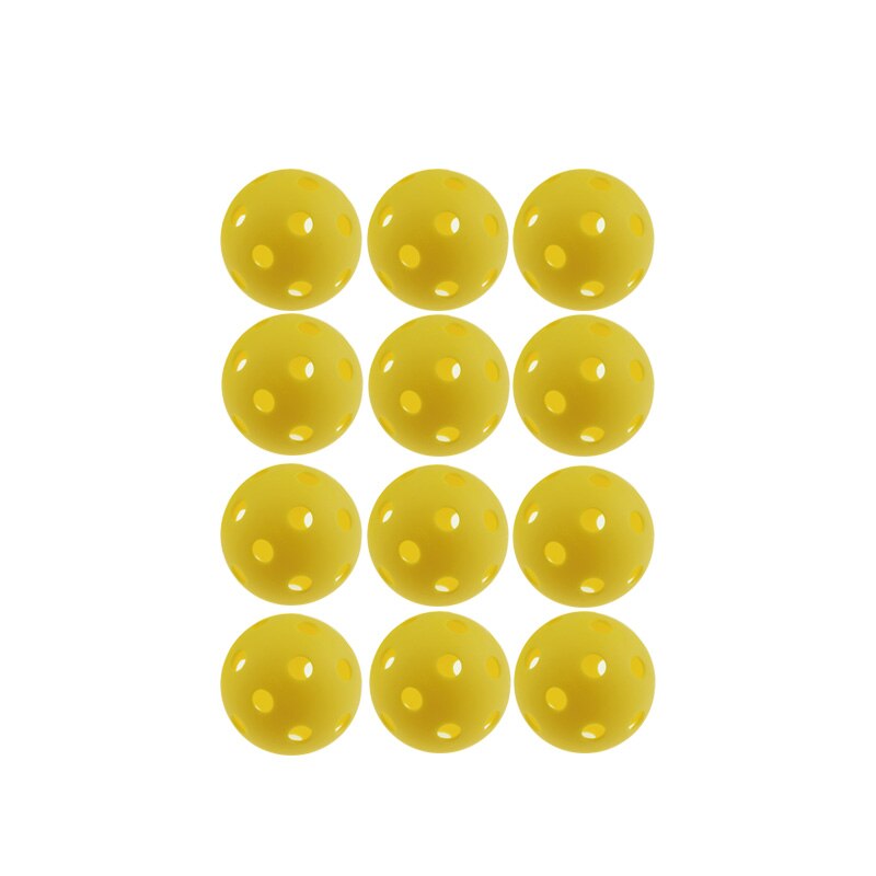 12pcsX72mm Plastic Golf Ball Pickleball Airflow Ball Floorball Hollow Indoor Practice Ball Fun-Air Scoop Ball Golf Accessories