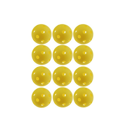 12pcsX72mm Plastic Golf Ball Pickleball Airflow Ball Floorball Hollow Indoor Practice Ball Fun-Air Scoop Ball Golf Accessories