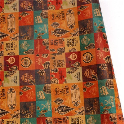 10pcs 50x70cm Christmas Packing Paper Retro Style Kraft Paper Christmas Hom