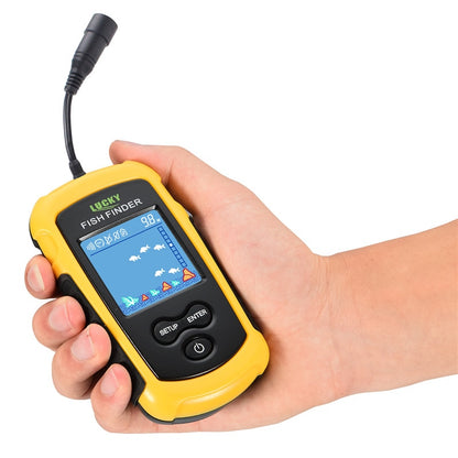 FFC1108-1 Alarm 100M Portable Sonar Fish Finders 45 Degrees Sonar Coverage Echo Sounder Alarm Transducer Lake Sea Fishing