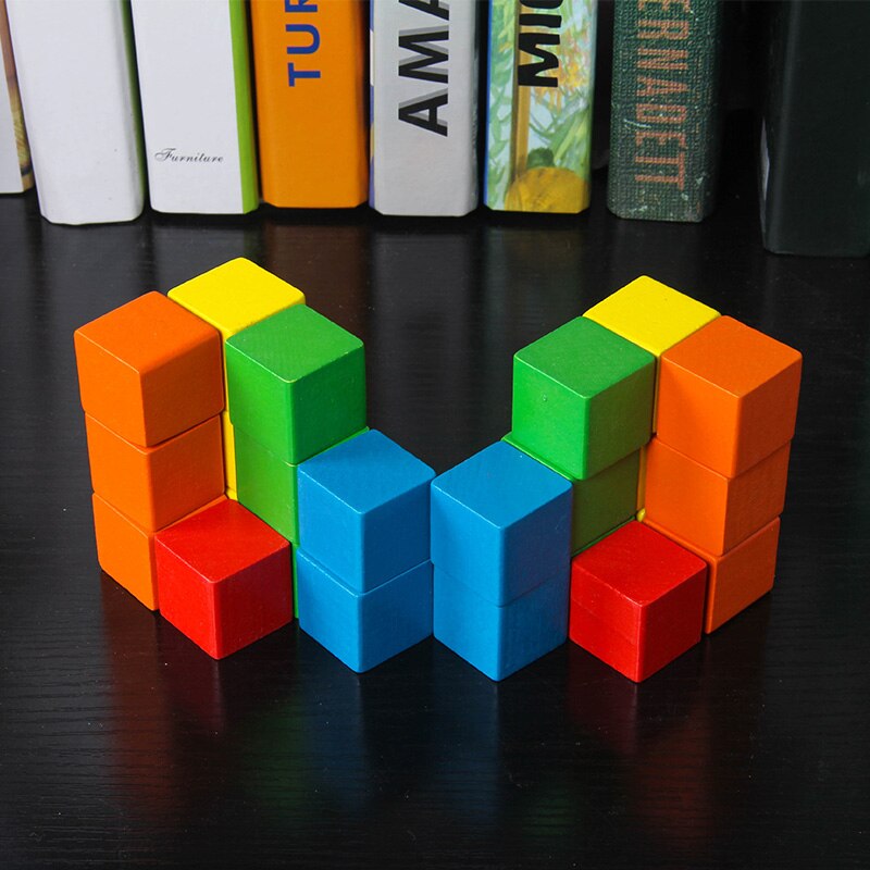 100pcs 1cm 1.5cm 2cm Colorful Wooden Cubes Wood Dices Board Games for Family and Kids Board Game 6 Colors