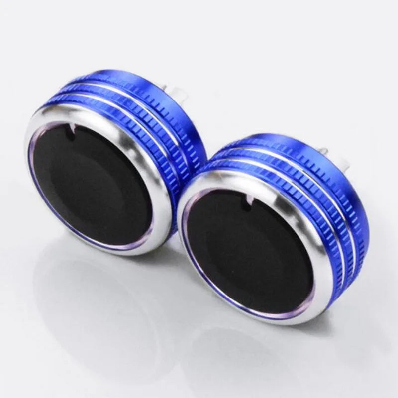 Tonlinker Interior Air Conditioning Knob Cover Sticker for KIA RIO K2KXCROSS 2017-19 Car Styling 2 PCS ABS Plastic Cover Sticker