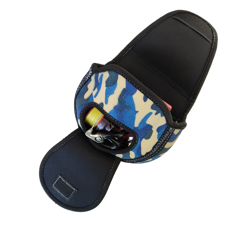 SBR Cloth Camouflage Spinning Fishing Reel Bag for Fishing Line Wheel Protection Spinning Reel Package Fishing Storage Bag
