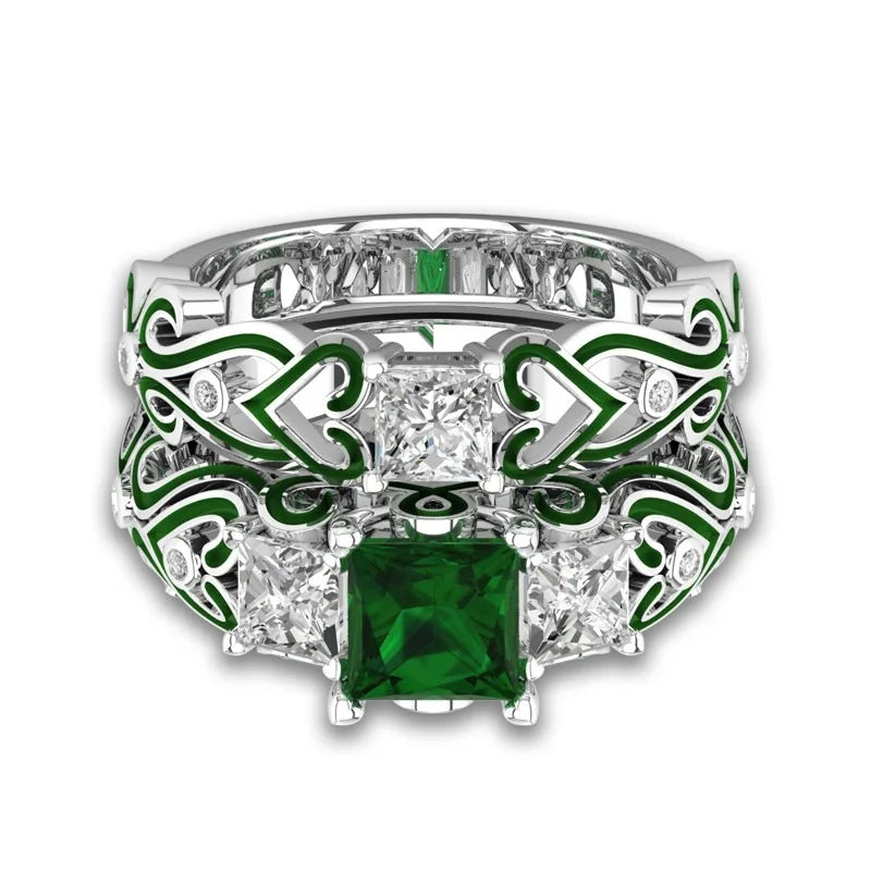Cellacity Classic Silver Rings for Women Sapphire Ruby Emerald Amethyst Zircon Silver Fine Jewelry Female