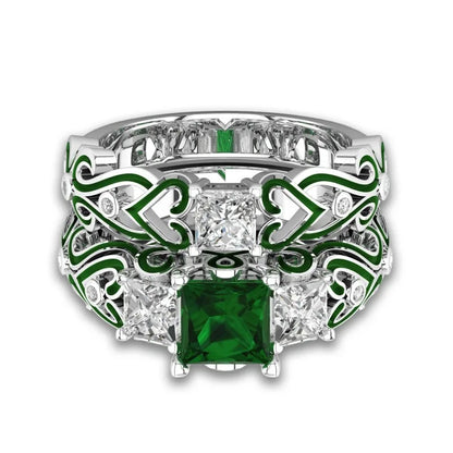 Cellacity Classic Silver Rings for Women Sapphire Ruby Emerald Amethyst Zircon Silver Fine Jewelry Female
