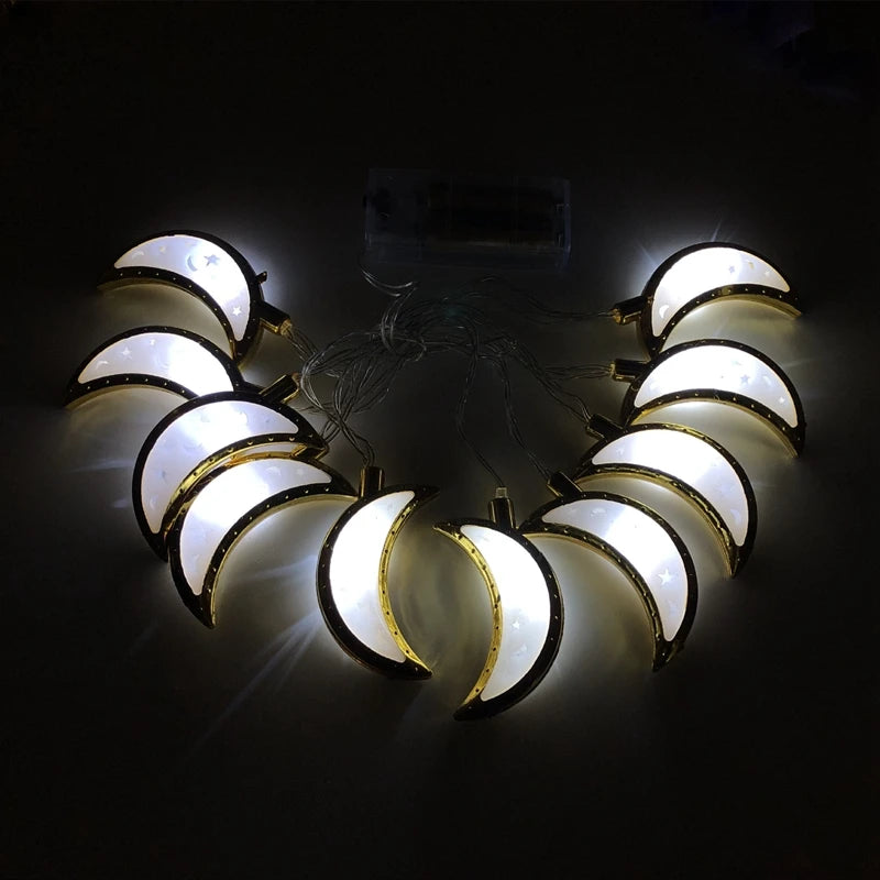 Ramadan Decoration Plastic Lantern Led String Lights Ramadan Kareem Decor Eid Mubarak Al-Fitr Eid Festival Party Supplies