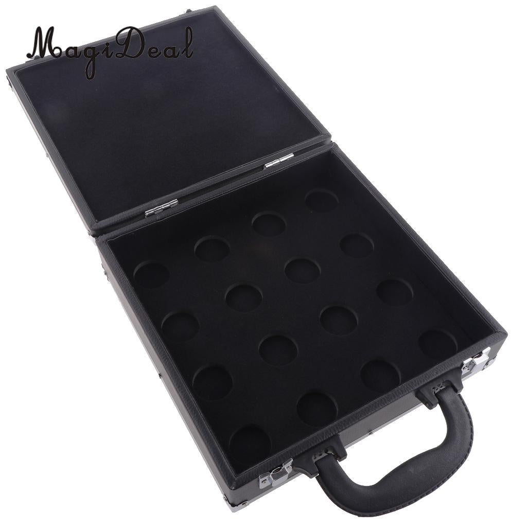 PU Billiard Storage Snooker Box Pool Box Balls Carrying Case for Billiard Accessory With Carry Handle Black