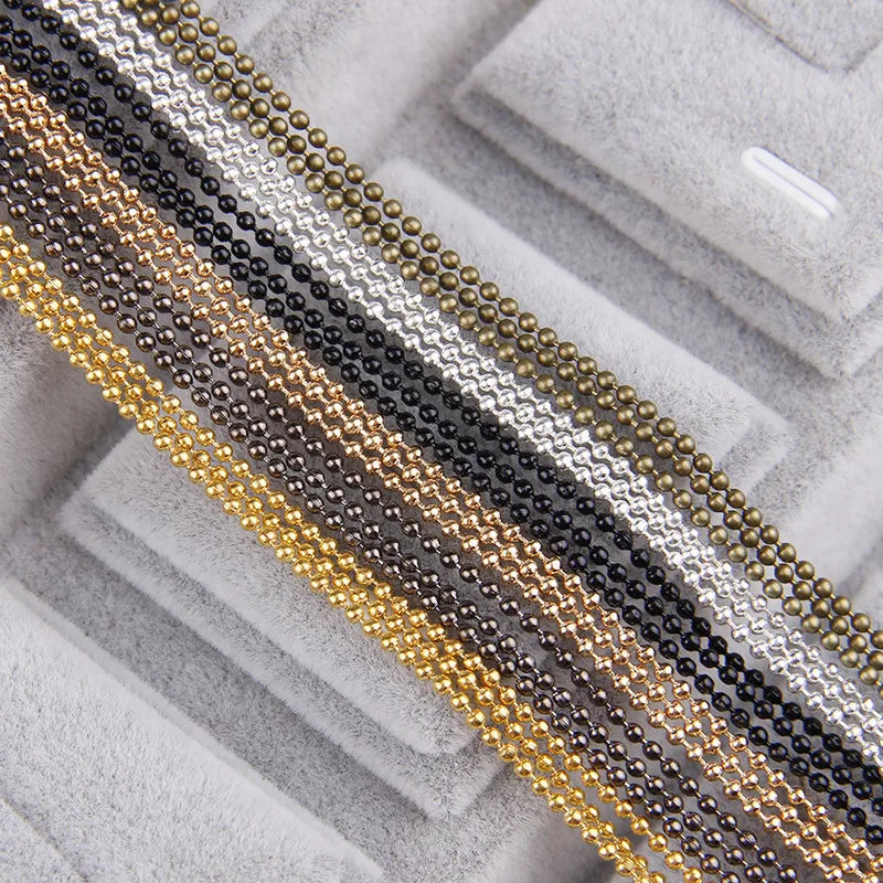 5m/Lot 1.5mm Metal Ball Bead Chains 7Colors Ketting Kettingen Bulk  Bulk Iron Chains for DIY  Jewelry Accessories