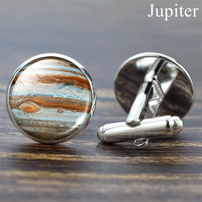 Moon Solar System Planet Cufflinks Best Man Cufflinks Men Wedding Cufflinks Universe Galaxy Nebula Suit Shirt Cuff Links