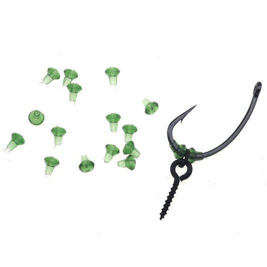 Rompin 50pcs Hook Stops Beads Carp Fishing Accessories Stopper Green Black Carp Fishing Hair Chod Ronnie Rig Pop UP Boilie Stop