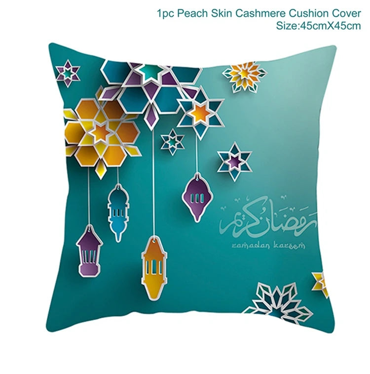 EID Mubarak Cushion Cover Ramadan Decoration for Home Ramadan Kareem Mubarak Muslim Islamic Party Supplies EID Pillowcase