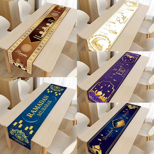 Ramadan Decoration Table Runner EID Mubarak Decor for Home Tablecloth Ramadan Kareem Islamic Muslim Party Eid Al Adha
