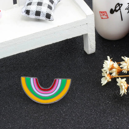 Fashion Colorful Enamel Pin Brooches for Women Cartoon Creative Mini Rainbow Metal Brooch Pins Denim Hat Badge Collar Jewelry