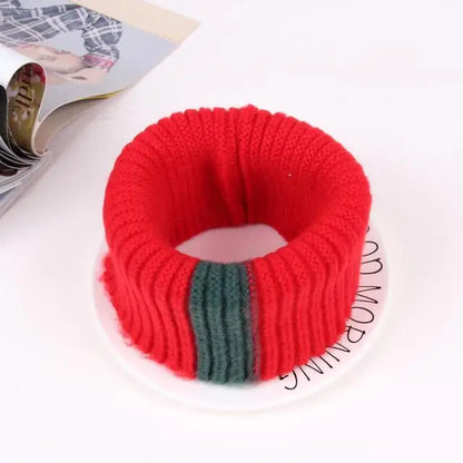 VISROVER Girls Boys Knitted Lic Scarf Baby Kids Snood Ring Infinity Cashmere Scarfs Loop Neck Circle Warm Scarves Neckerchief