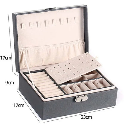 Jewelry Organizer Large Jewelry Box High Capacity Jewelry Casket Makeup Storage Makeup Organizer Leather Beauty Travel Box