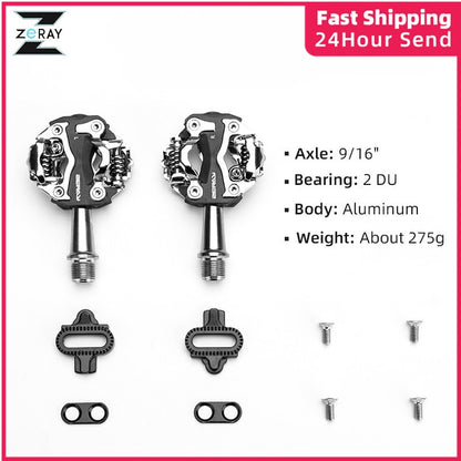 ZERAY MTB Mountain Bike Self-Locking Pedals Cycling Clipless Pedals Aluminum Alloy SPD CR-MO Pedals Mtb Pedals Bike Pedals