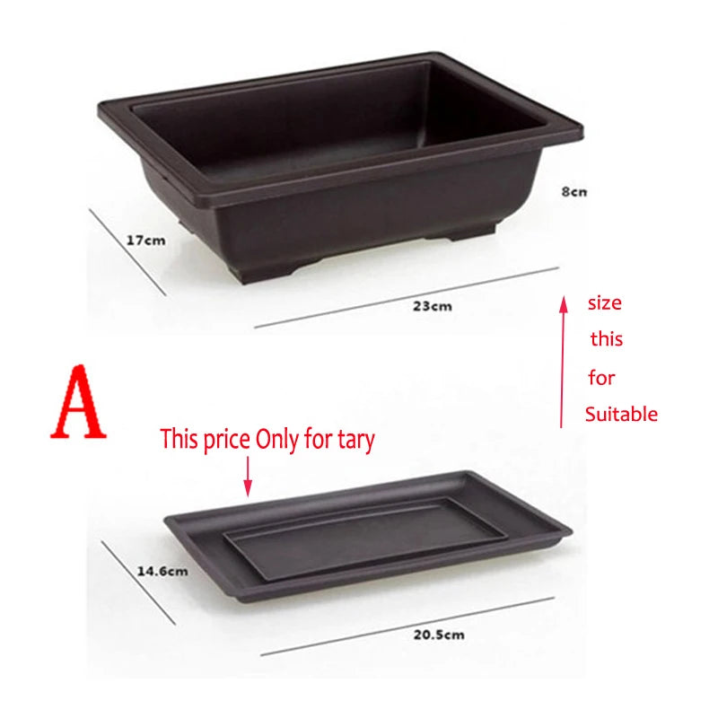 Imitation Tray for Imitation Plastic Rectangle Flower Pots Tray Suitable S & M & L Imitation Purple Sand Balcony Flower Pots 1p