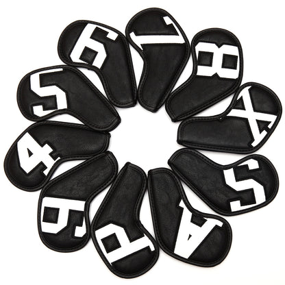 Siranlive Golf Iron Head Covers 9pcs/10pcs (4~9,P ,A ,S，X )  Simple Style Waterproof PU Leather