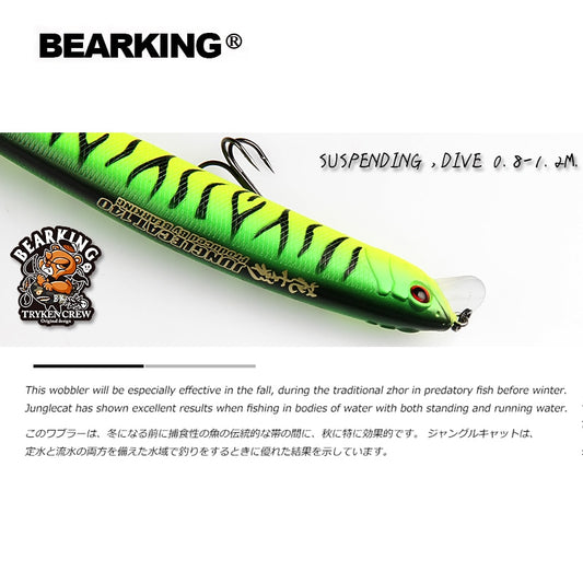 BEARKING 14cm 22g New Hot Fishing Gear Shone Lures Minnow Crank Tungsten Weight System Wobbler Bait Isca Artificial