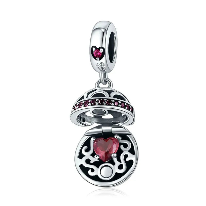 BAMOER Authentic 925 Sterling Silver Dangle Ball Charm Pendant Fit Women Charm Bracelet & Necklaces Jewelry SCC689