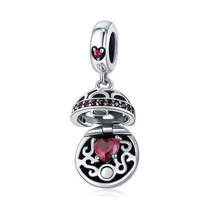 BAMOER Authentic 925 Sterling Silver Dangle Ball Charm Pendant Fit Women Charm Bracelet & Necklaces Jewelry SCC689