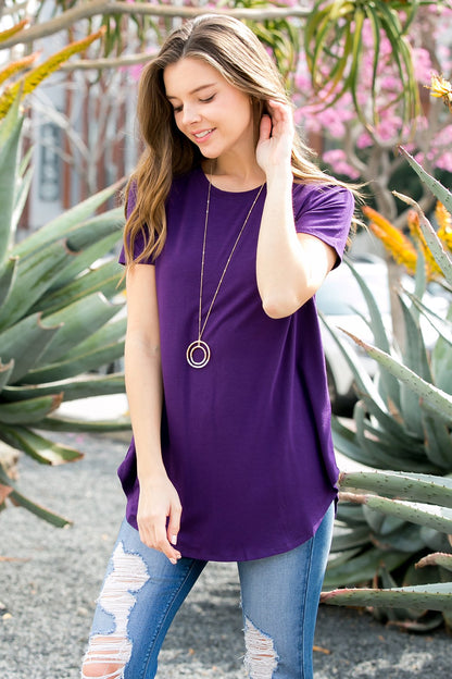 Short Sleeved Round Neck Boyfriend Tunic