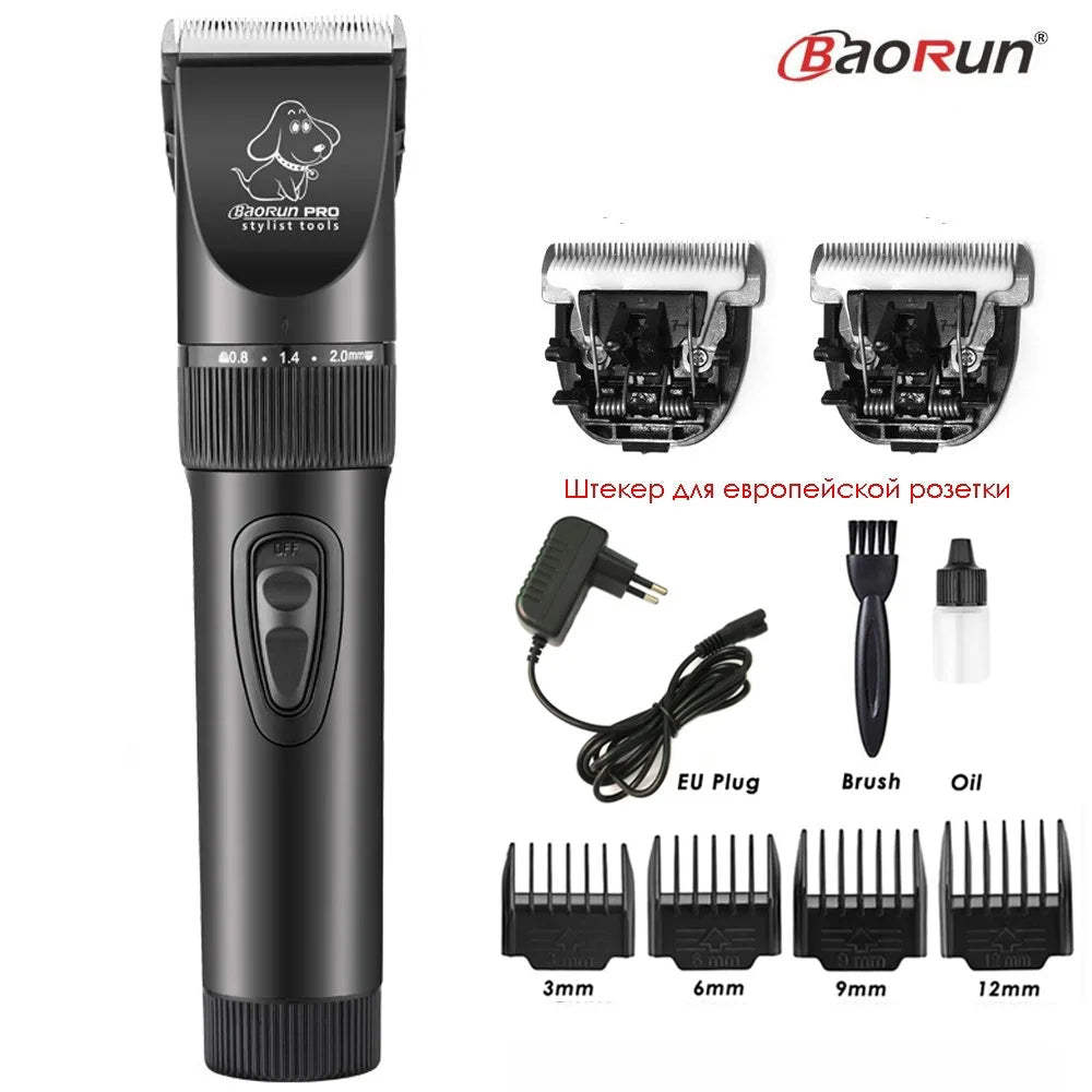BaoRun P6 Professional Dog Hair Trimmer Rechargeable Pet Cat Grooming Clipper Shaver Low-Noise Electric Cutters Haircut Machine