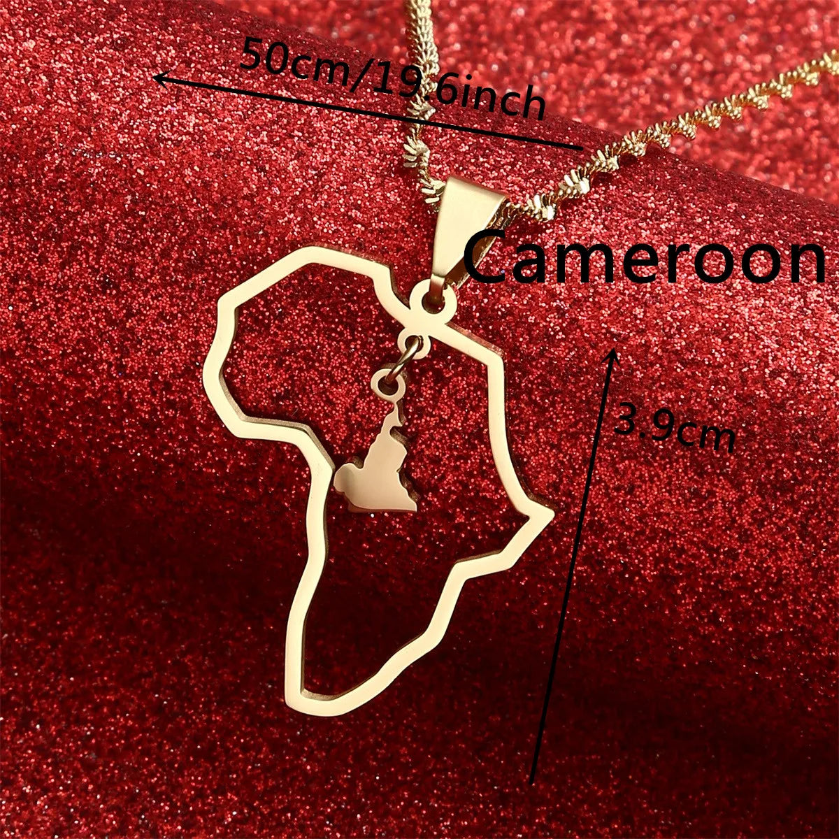 Africa Map Pendant Necklaces Heart African of Maps Jewelry Charms Gold Color Heart Map
