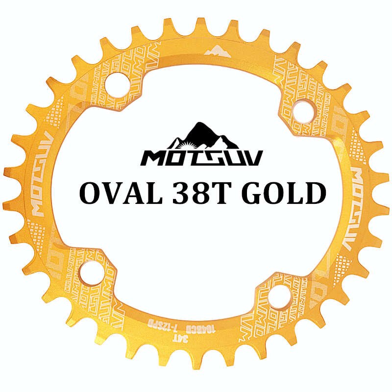 MOTSUV Bicycle Crank 104BCD 32t/34t/36t/38t Oval Chainring Narrow Wide MTB Bike Chainwheel Circle Crankset Plate Bicycle Parts