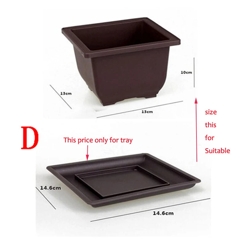 Imitation Tray for Imitation Plastic Rectangle Flower Pots Tray Suitable S & M & L Imitation Purple Sand Balcony Flower Pots 1p