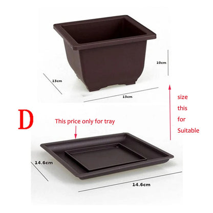 Imitation Tray for Imitation Plastic Rectangle Flower Pots Tray Suitable S & M & L Imitation Purple Sand Balcony Flower Pots 1p