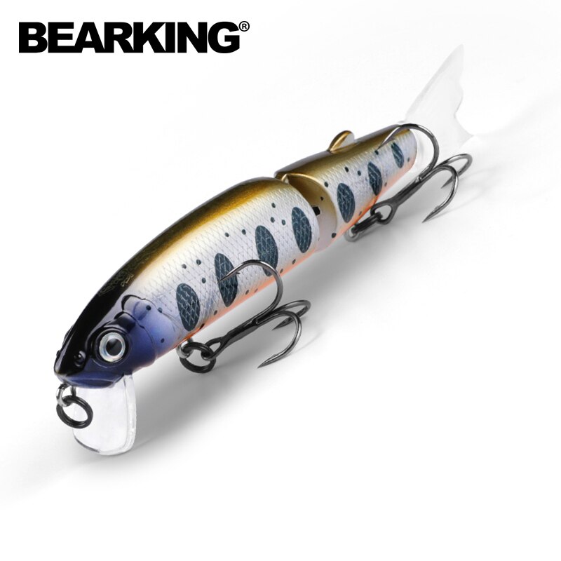 Bearking 11.3cm 13.7g  Hot Fishing Lure Minnow Quality Professional Bait Swim Bait Jointed Bait Equipped Black or White Hook