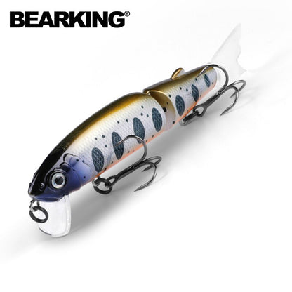 Bearking 11.3cm 13.7g  Hot Fishing Lure Minnow Quality Professional Bait Swim Bait Jointed Bait Equipped Black or White Hook