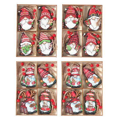 Wooden Christmas Pendant Merry Christmas Decor for Home 2023 Navidad Ornaments C